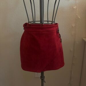 Red Velvet Mini Skirt - Size Medium - Worn Once